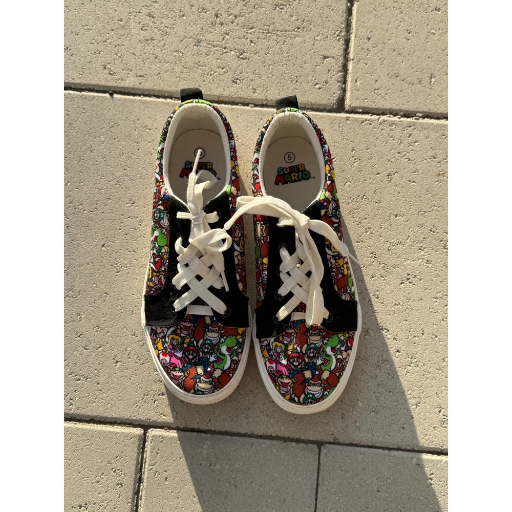 Ground Up Super Mario Bros Kids Low Top Sneakers Character Print Multi Size 5